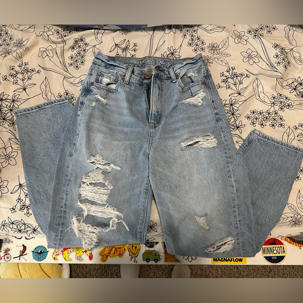 AE RIPPED RELAXED MOM JEANS